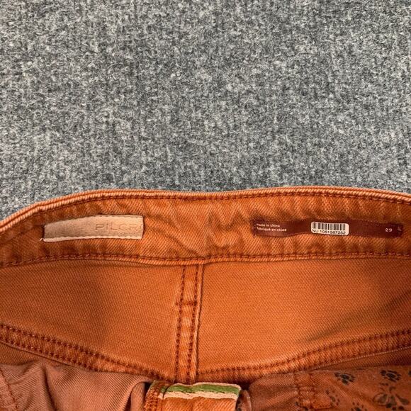 Pilcro Jeans Womens 29 Orange Denim Breaker Relaxed Barrel Crop High Rise *READ - Picture 5 of 13